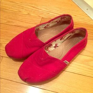Red Classic TOMS Canvas Slip-ons